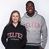 Students wearing Telfer hoodies