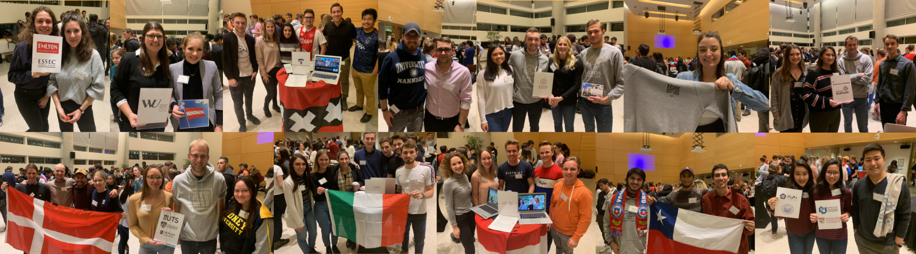 collage de plusieurs étudiants à la foir internationale d'échange pour les étudiants