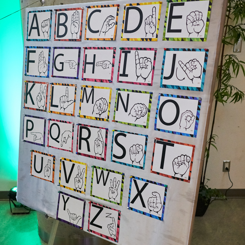 sign language of each letter on poster