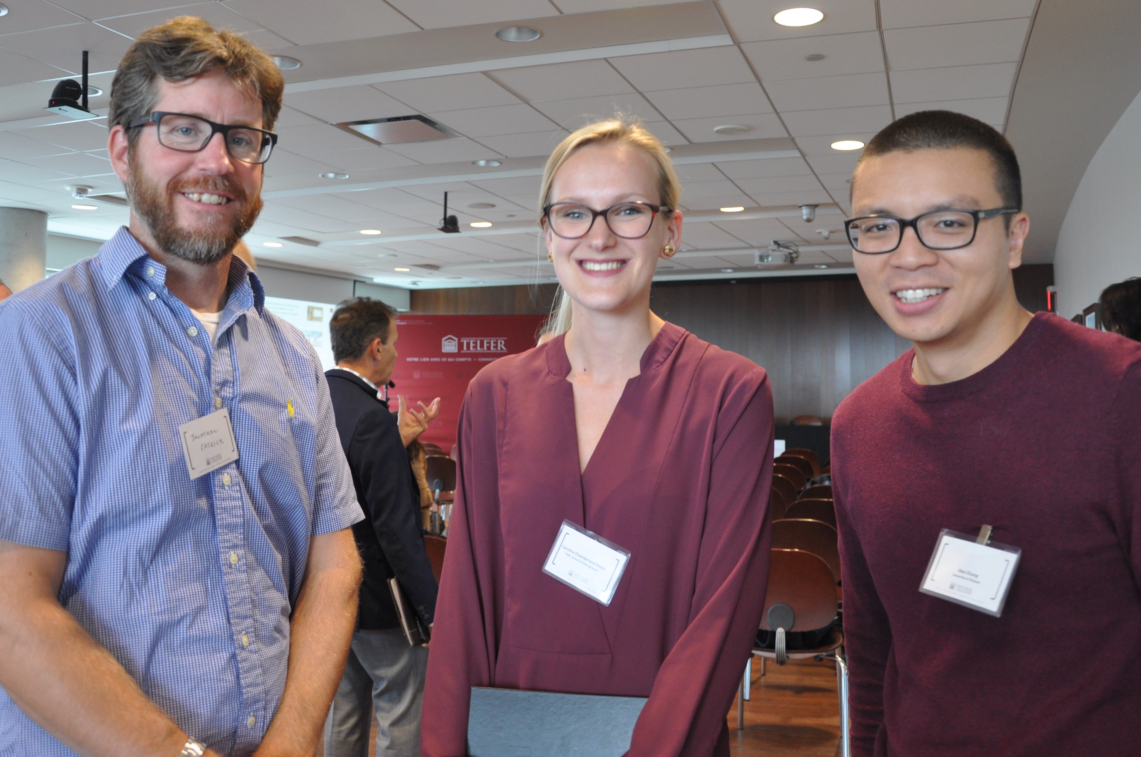 Professors and students attending the event