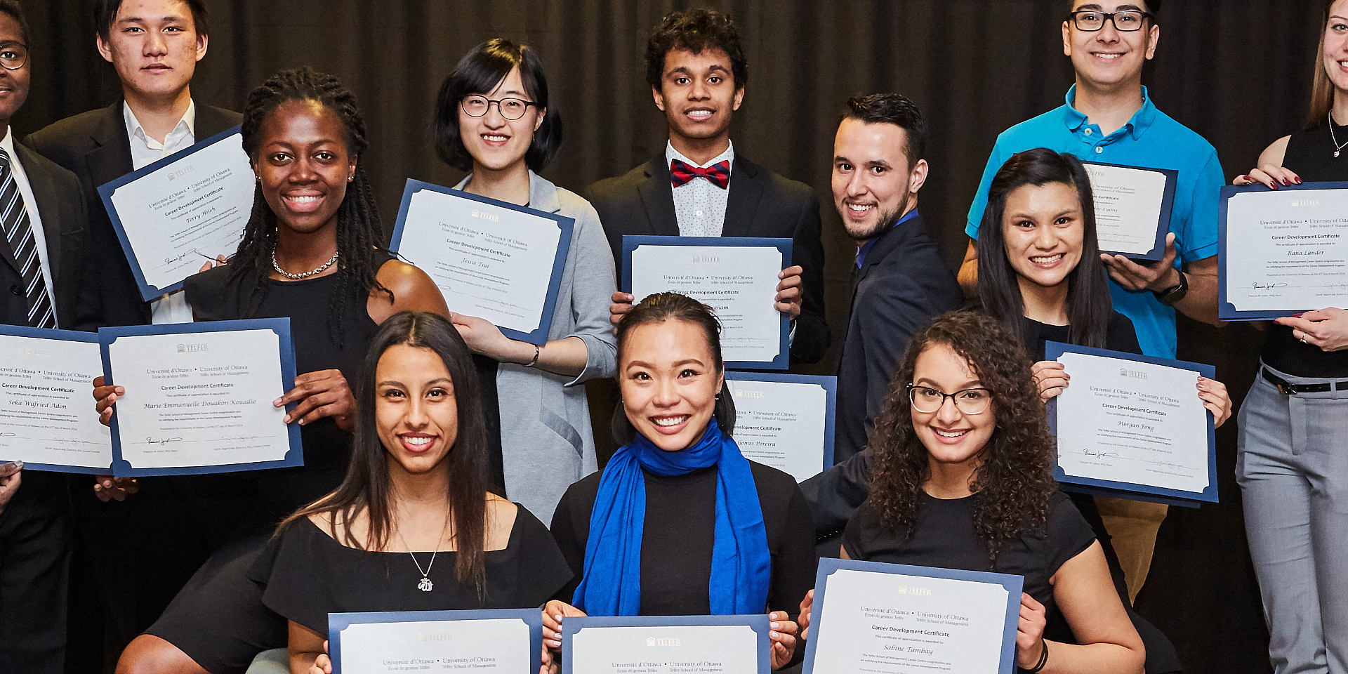 Students posing with their Career Development Certificate