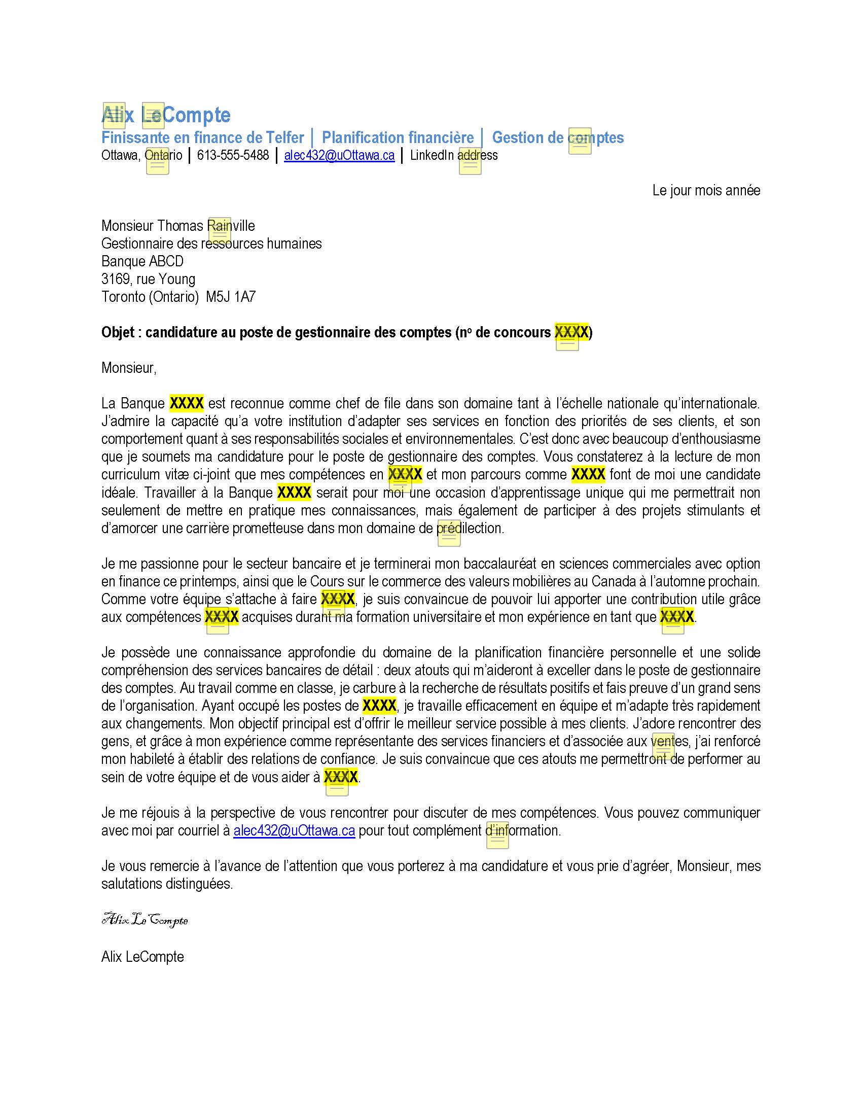 Votre Lettre De Pr sentation Obtenir Une Entrevue Centre Des 