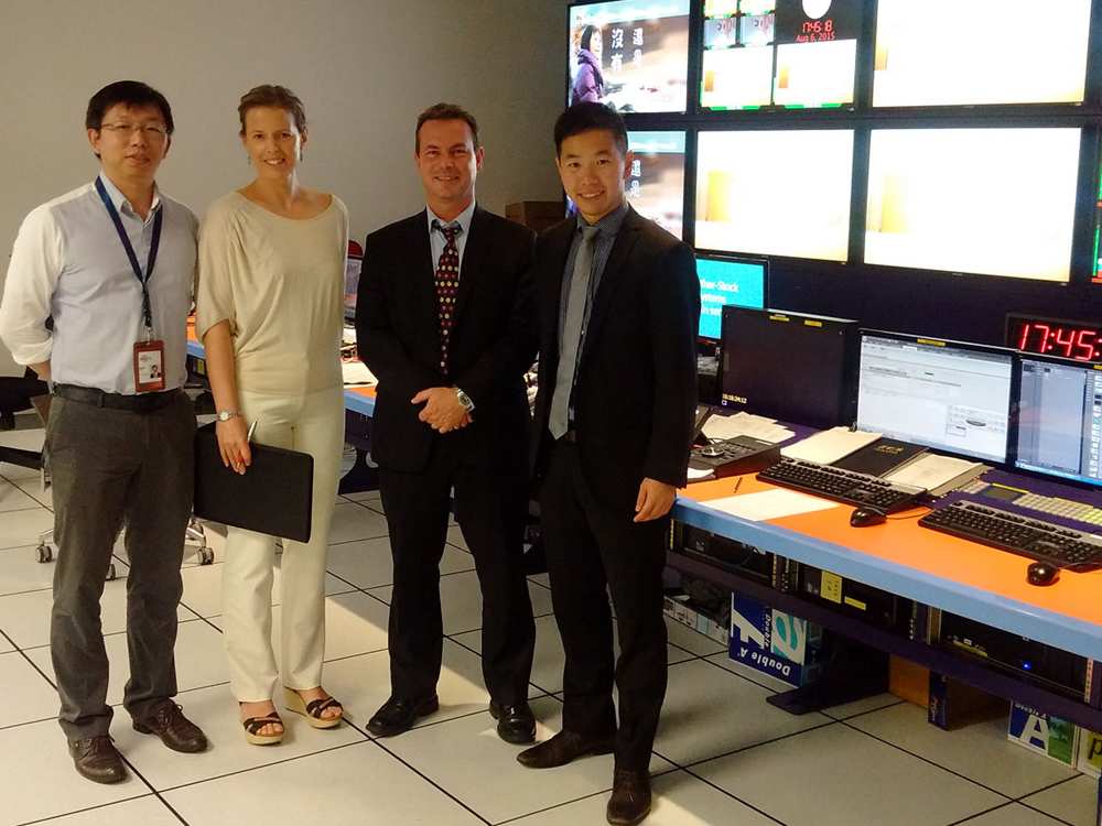 Videoship team visiting a client site in China
