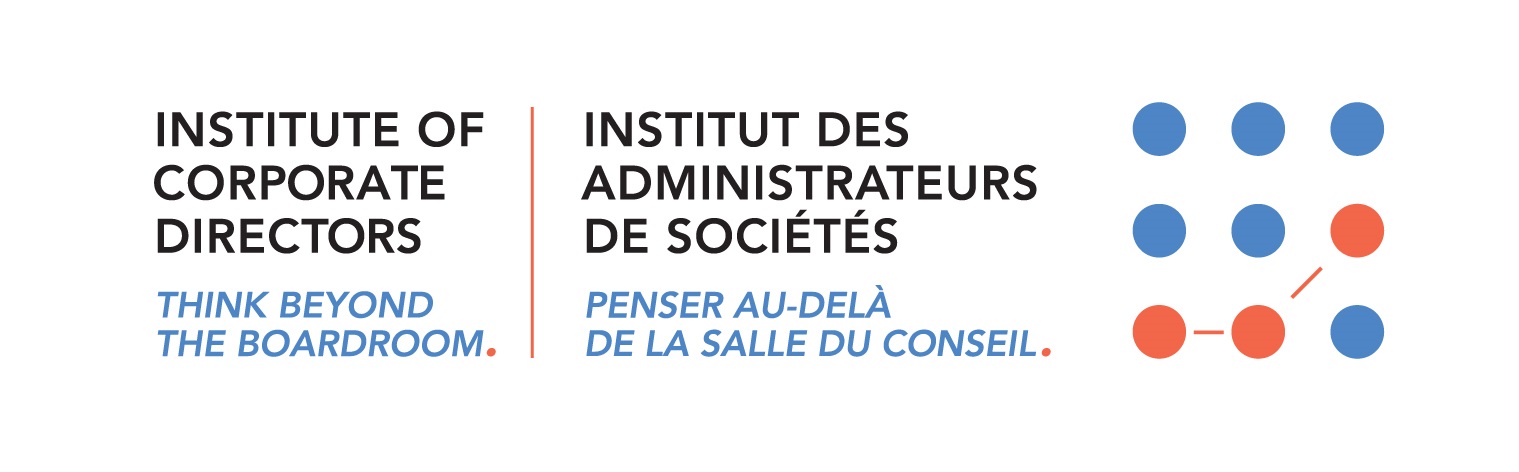 A bilingual logo for the Institute of Corporate Directors.