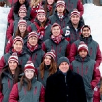 The Telfer Delegation in front of Tabaret Hall