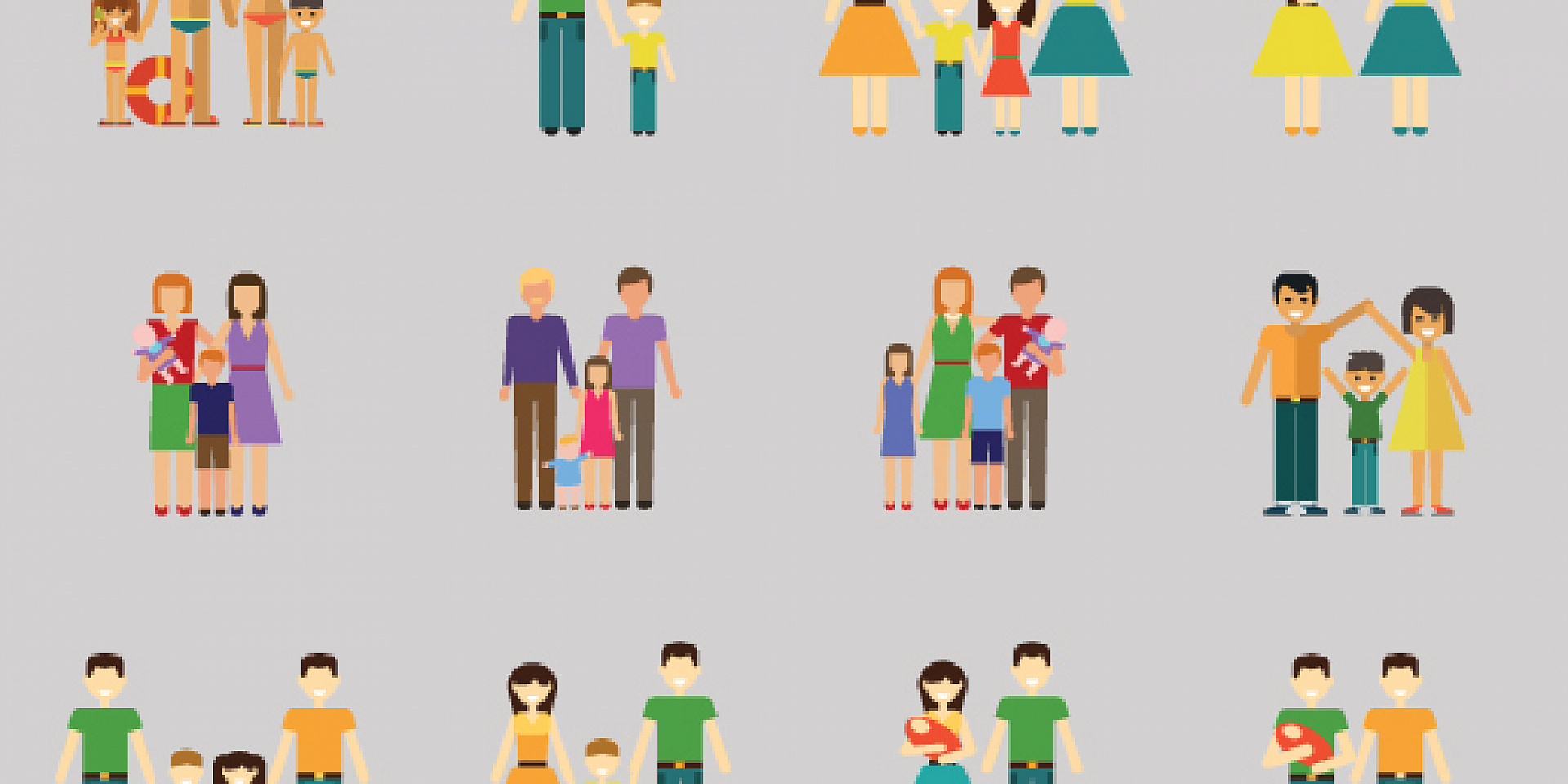 Two dimensional drawings of various families