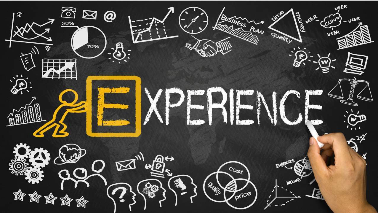 Experience written on the blackboard