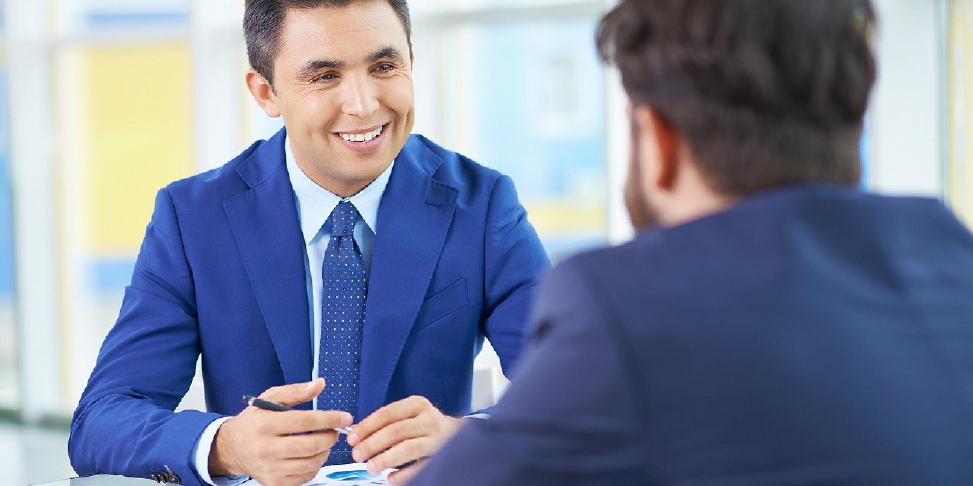 man interviewing