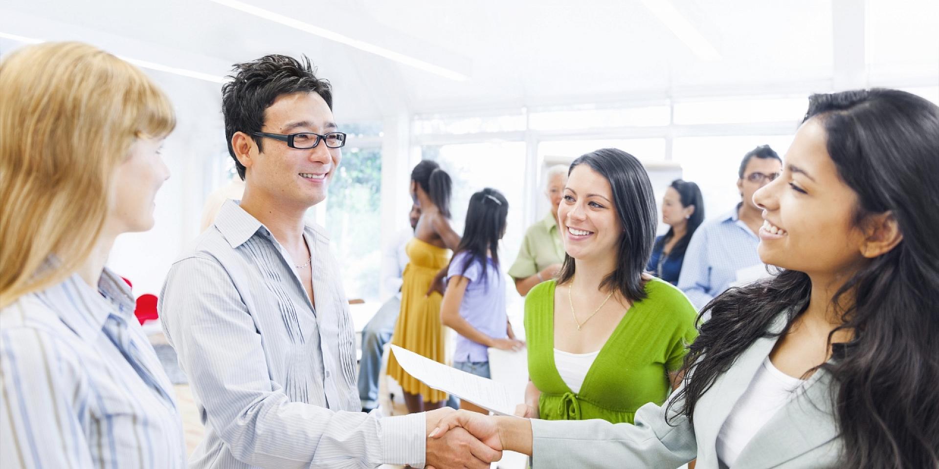 group of students networking