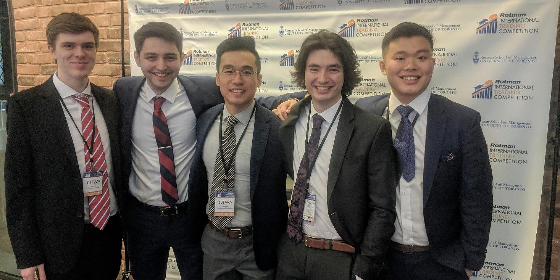 five telfer students at rotman international trade competition