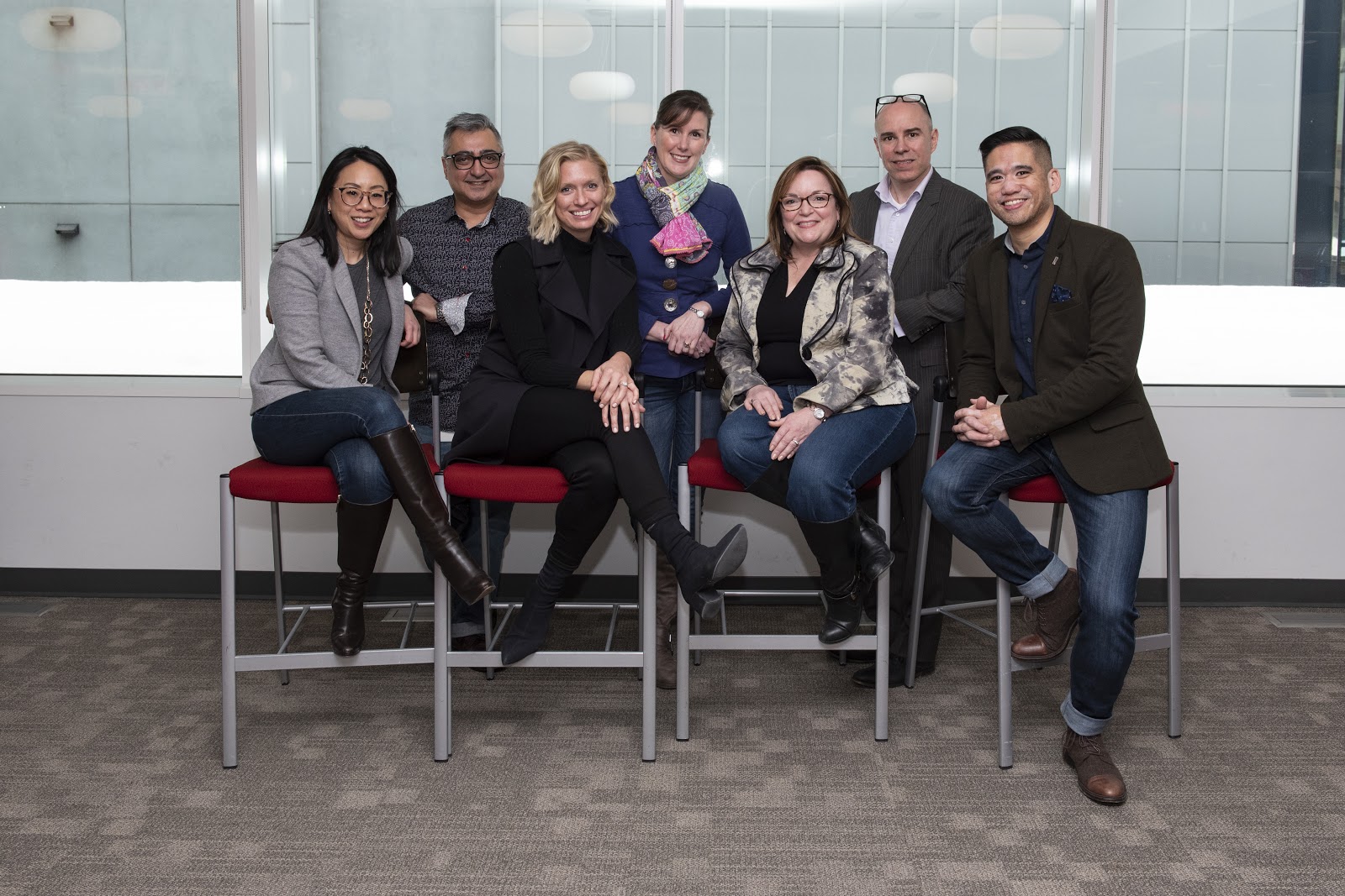 students smiling at mba case competition