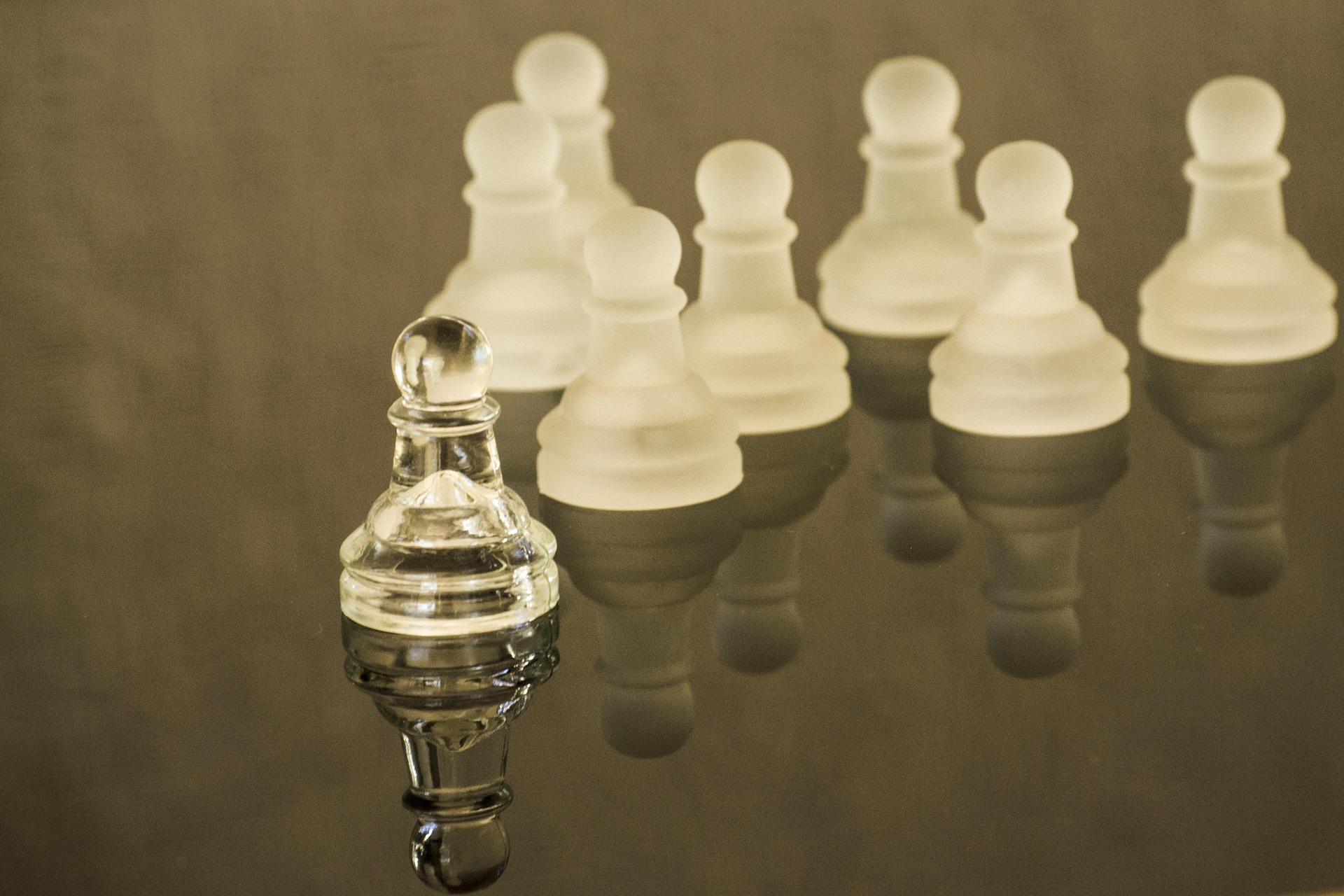 Chess pieces on a board