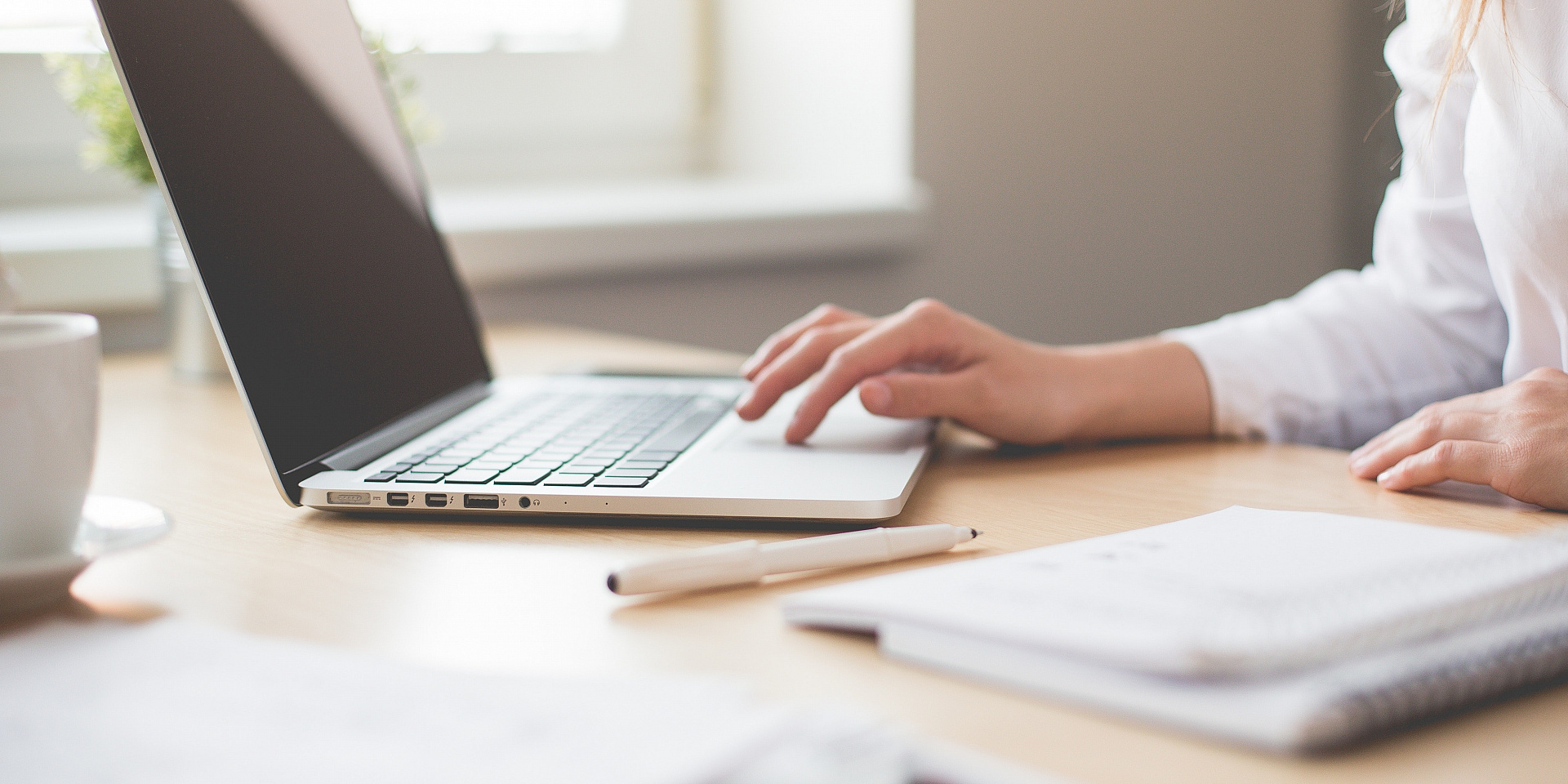 A student working on a laptop