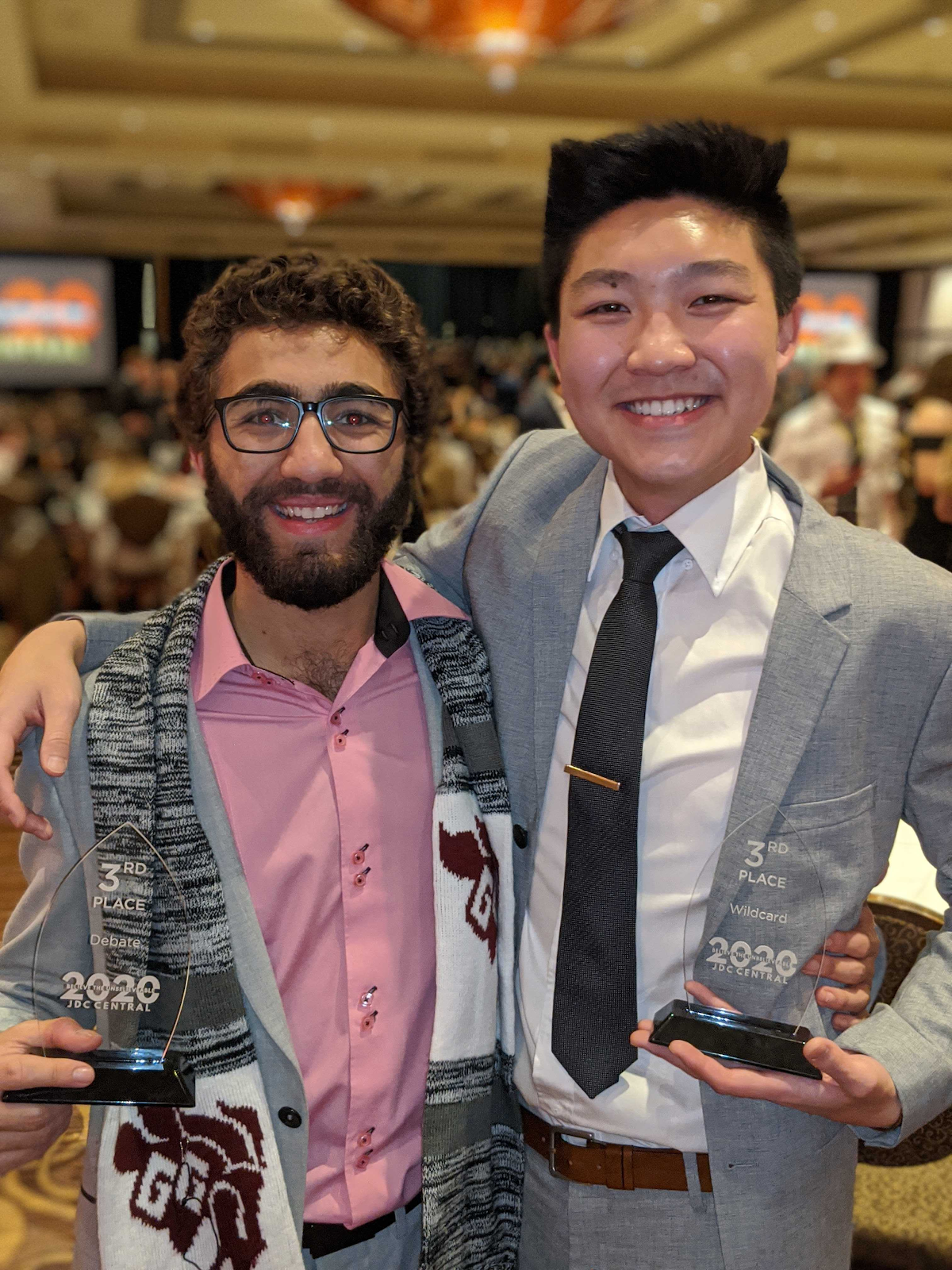 two students smiling