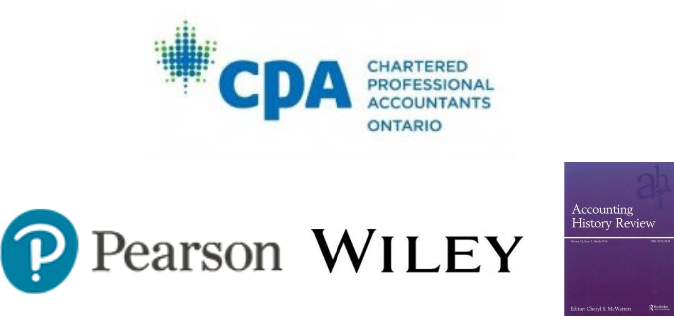 List of sponsors: CPA Ontario, Pearson, Wiley, and Accounting History Review