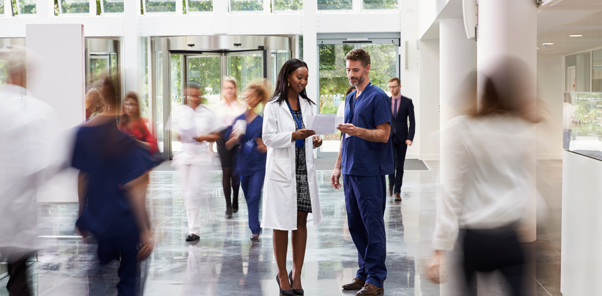 Health care workers in hospital