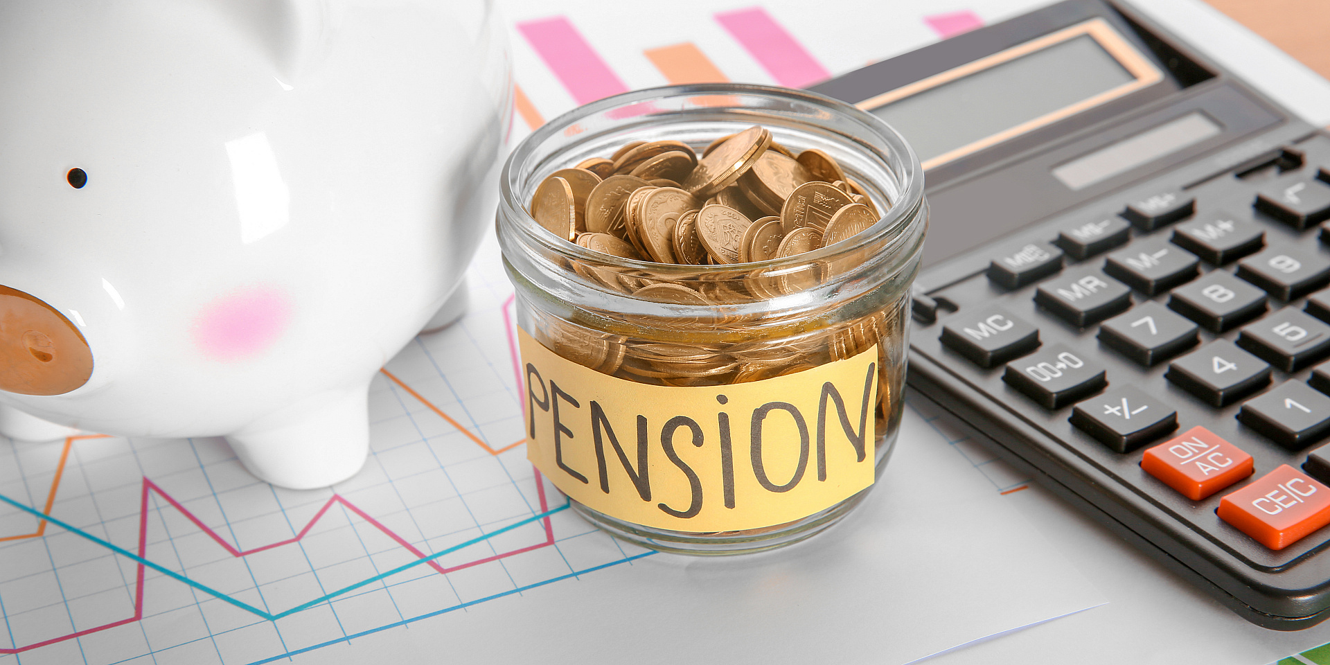 Coins in a pension jar