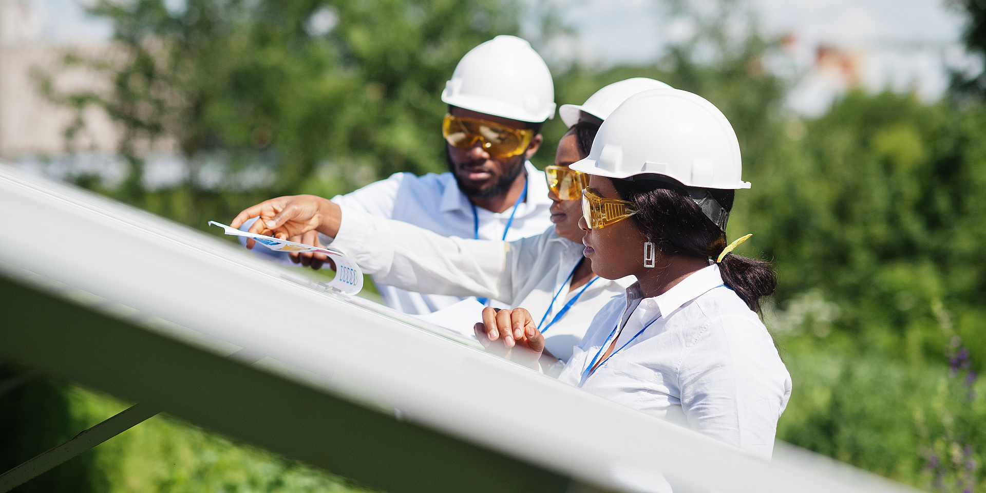 Engineer worker outside