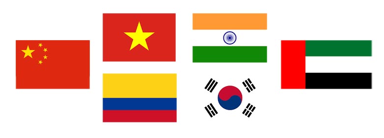 Flags of Countries on the short list